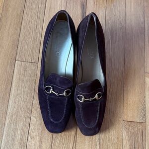 Gucci Women's Dark Brown Suede Loafers